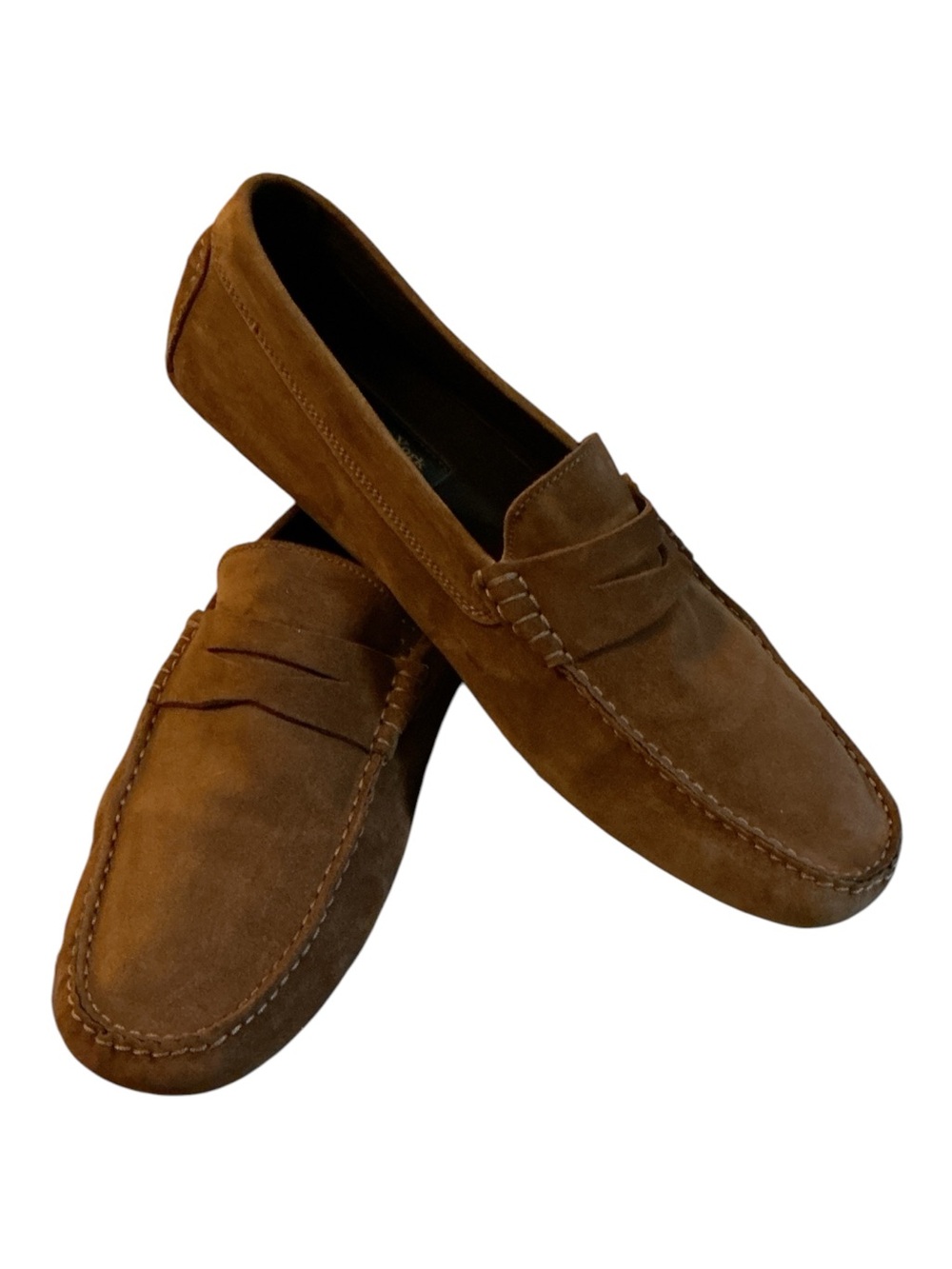 Men's Brown Suede Penny Loafers